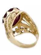 Vintage Stil Ring Ruby 8K Gelbgold vrc031x-rb Art Deco UdSSR sowjetischer russischer Stil